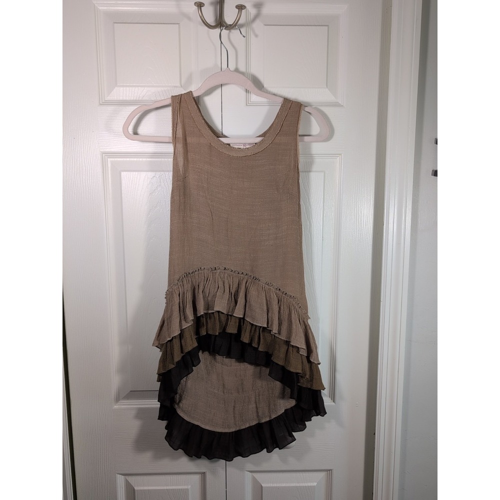Areve‎ Altard State Bohemian Medium Blouse Womens Tiered Sleeveless Boho Casual